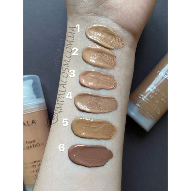 Легкий тональний крем IMPALA Oil Free Foundation Колір №6